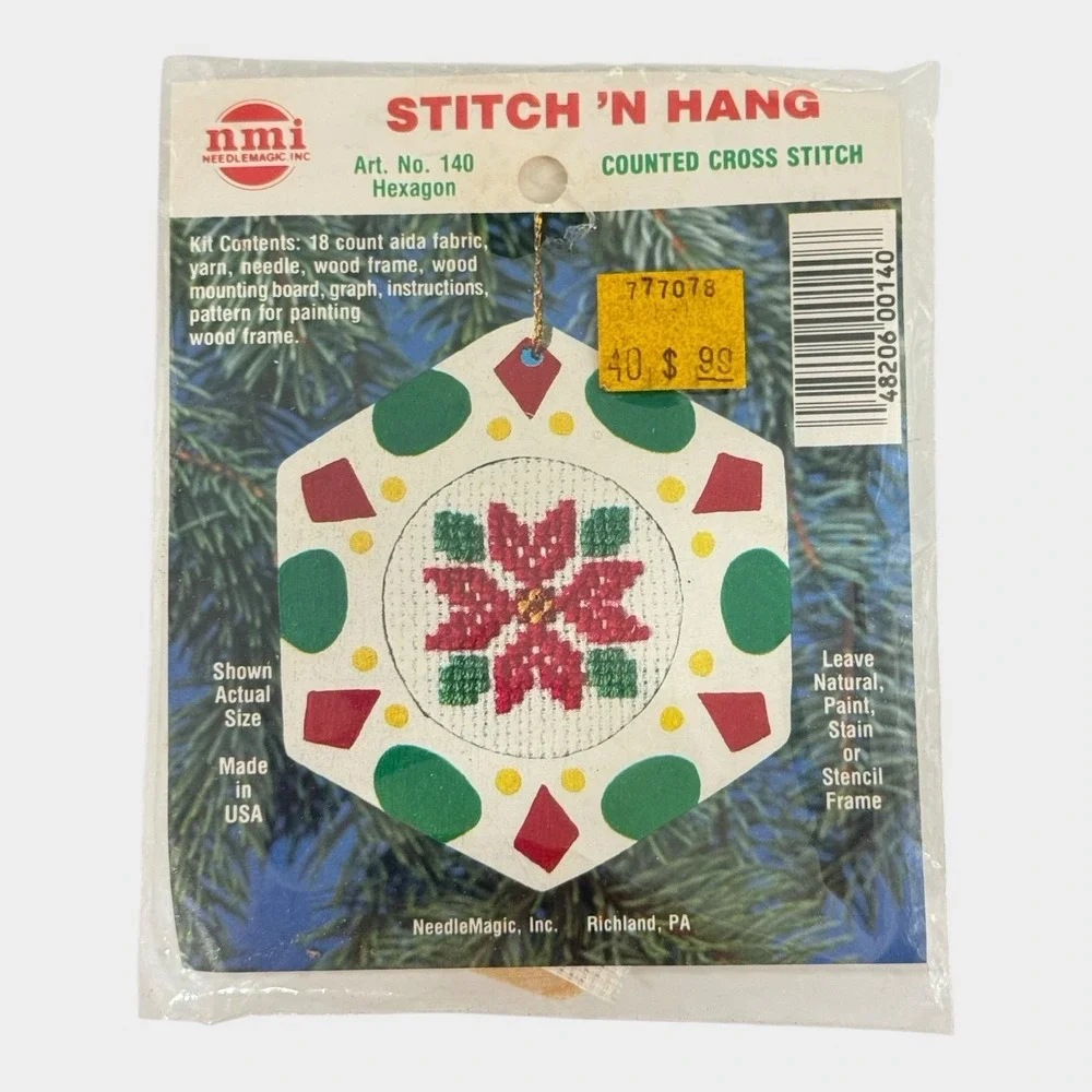 NeedleMagic Cross Stitch Kit Unisex OS Multi NEW Christmas Ornament Lot 3 NOS